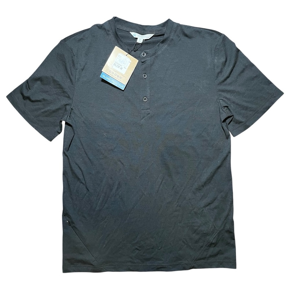 Tilley Wanderer Collection‎ Shirt Rockies Henley Short Sleeve Blk Size Med BLRH1
